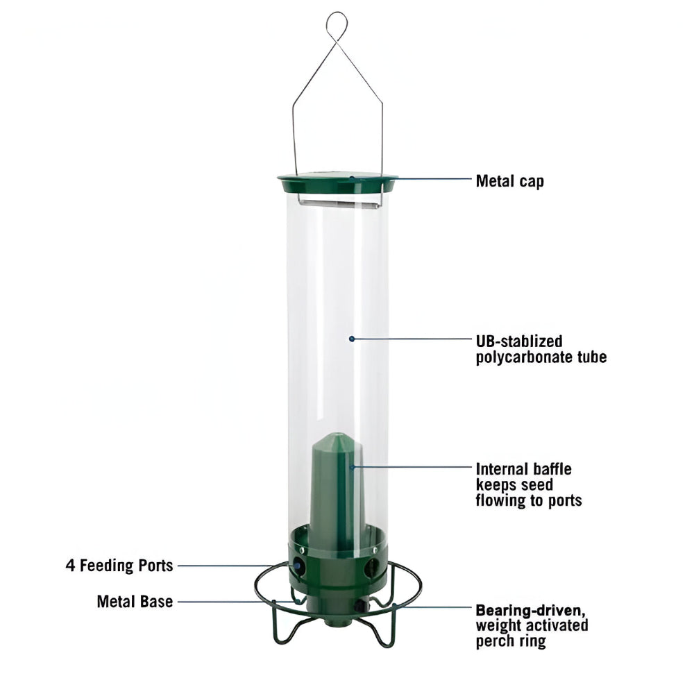 Squirrel Proof Tube Bird Feeder