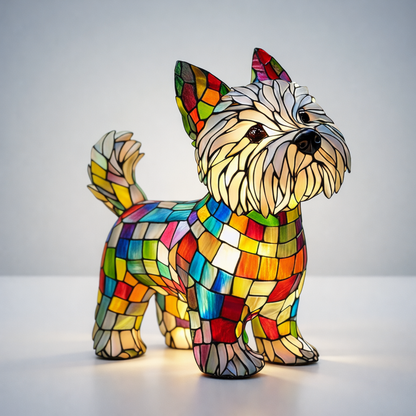 Stained Glass Dog LED Night Light