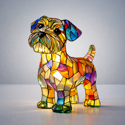 Stained Glass Dog LED Night Light