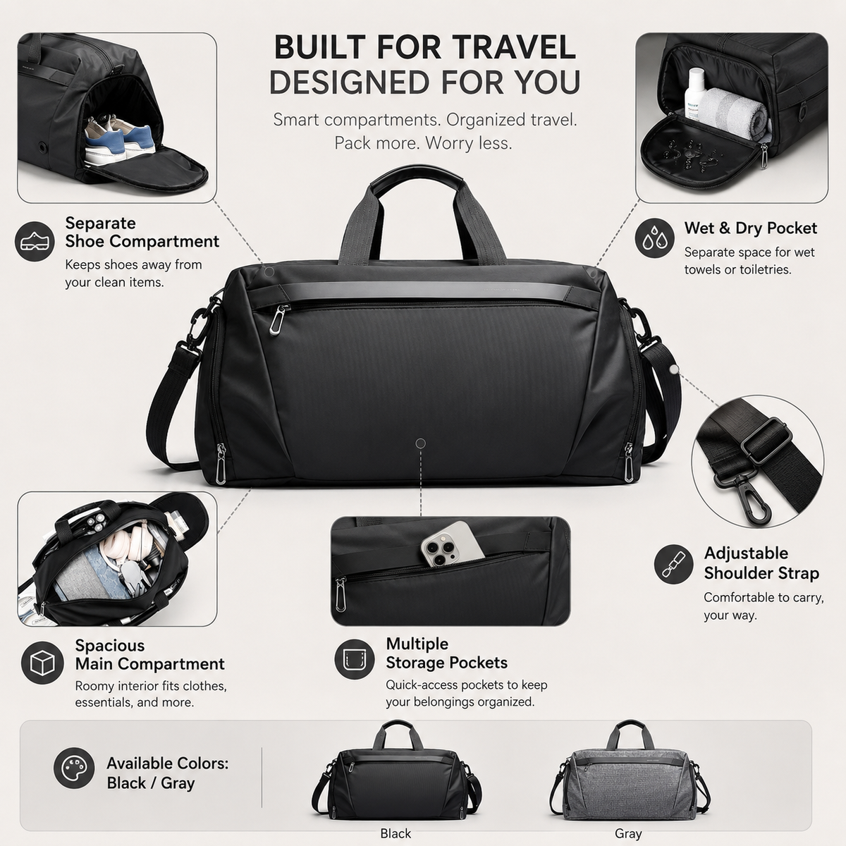 Waterproof Travel Duffel Bag