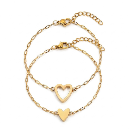 Matching Heart Chain Bracelets