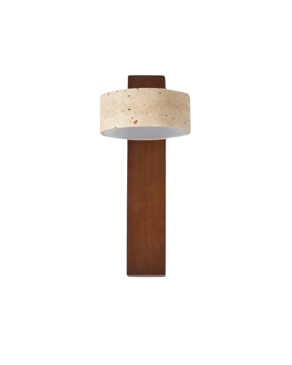 Travertine Stone & Wood Wall Lamp