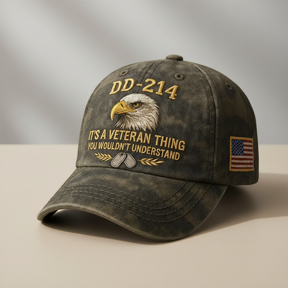 Embroidered Veteran Flag Cap