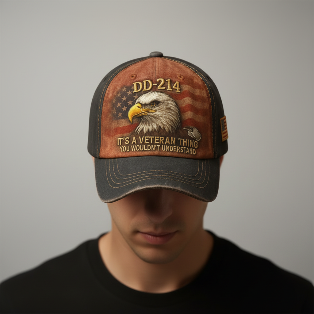 Embroidered Veteran Flag Cap