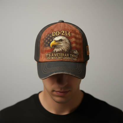 Embroidered Veteran Flag Cap