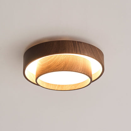 Vaako Walnut Finish LED Ceiling Lamp
