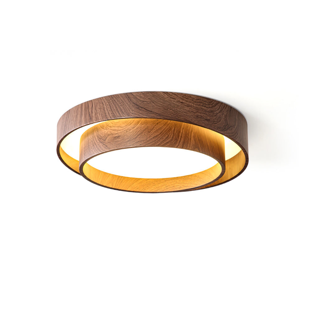 Vaako Walnut Finish LED Ceiling Lamp