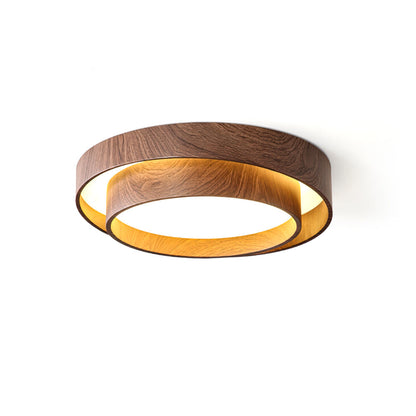 Vaako Walnut Finish LED Ceiling Lamp