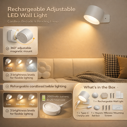 Rechargeable Magnetic Adjustable Wall Light