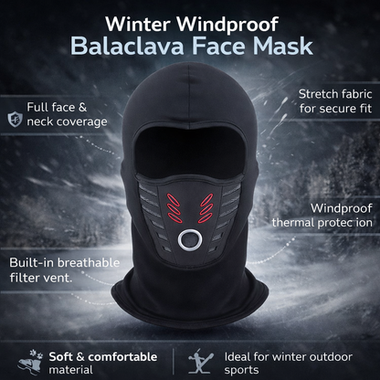 Cozy Crest Windproof Thermal Winter Balaclava - Full Face & Neck Cover for Skiing, Cycling & Cold Weather Work, 8 Colors