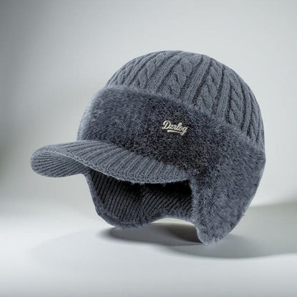 Cozy Crest Knit Trapper Hat with Ear Flaps - Warm Winter Hat with Ear & Neck Coverage, 7 Colors, Unisex Cold Weather