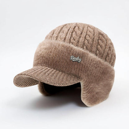 Cozy Crest Knit Trapper Hat with Ear Flaps - Warm Winter Hat with Ear & Neck Coverage, 7 Colors, Unisex Cold Weather