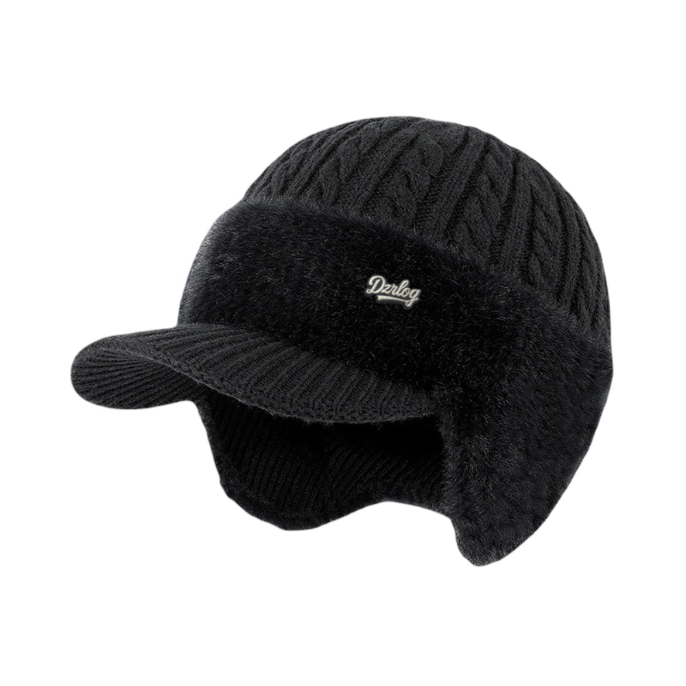 Cozy Crest Knit Trapper Hat with Ear Flaps - Warm Winter Hat with Ear & Neck Coverage, 7 Colors, Unisex Cold Weather