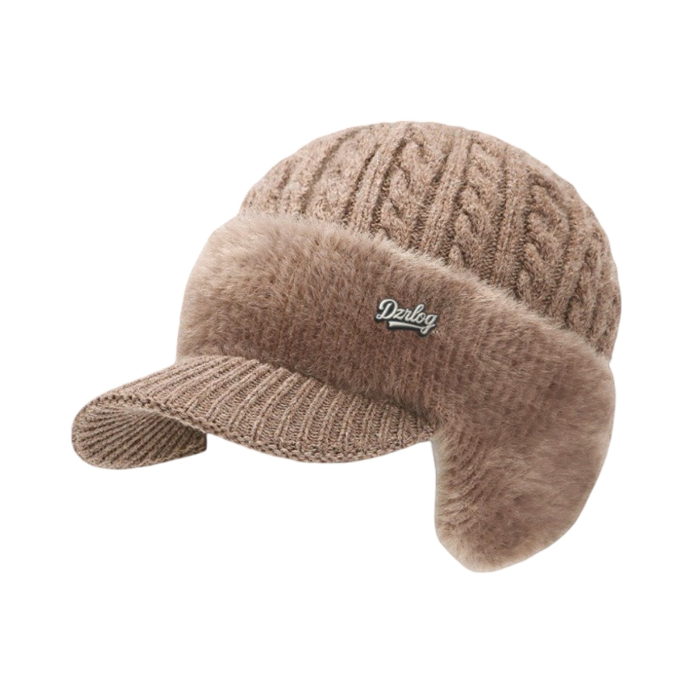 Cozy Crest Knit Trapper Hat with Ear Flaps - Warm Winter Hat with Ear & Neck Coverage, 7 Colors, Unisex Cold Weather