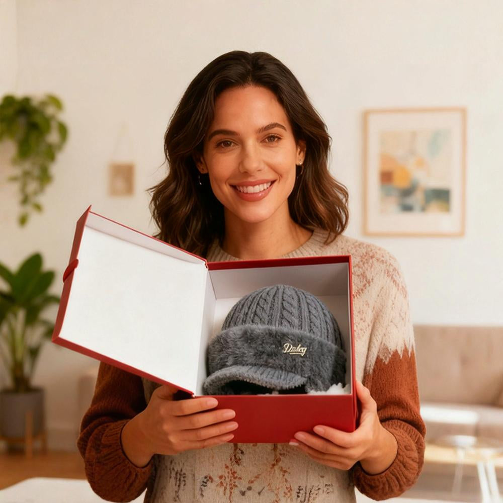Cozy Crest Knit Trapper Hat with Ear Flaps - Warm Winter Hat with Ear & Neck Coverage, 7 Colors, Unisex Cold Weather