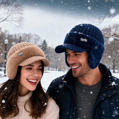 Cozy Crest Knit Trapper Hat with Ear Flaps - Warm Winter Hat with Ear & Neck Coverage, 7 Colors, Unisex Cold Weather