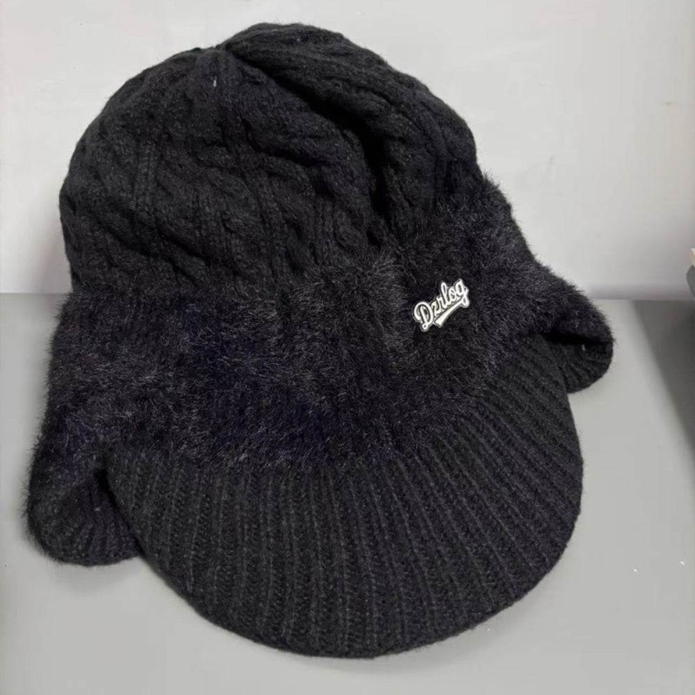 Cozy Crest Knit Trapper Hat with Ear Flaps - Warm Winter Hat with Ear & Neck Coverage, 7 Colors, Unisex Cold Weather