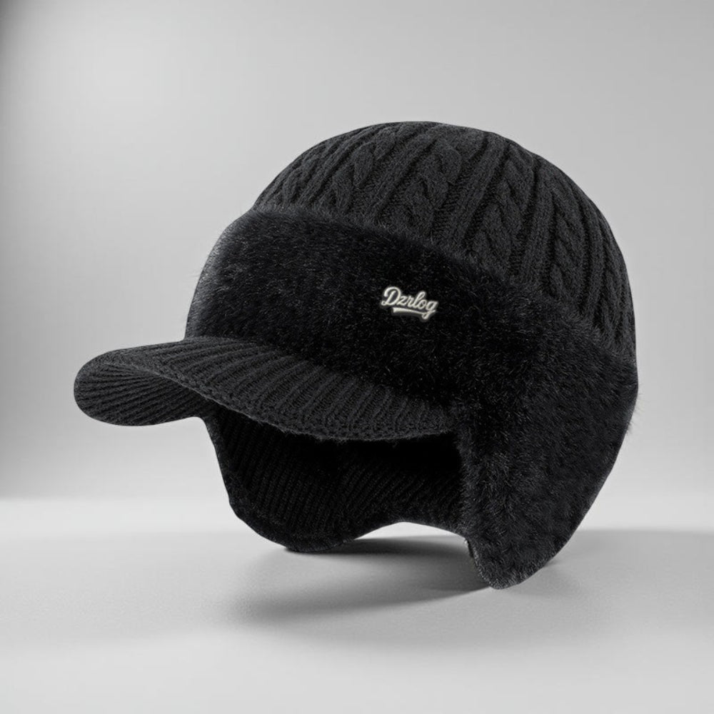 Cozy Crest Knit Trapper Hat with Ear Flaps - Warm Winter Hat with Ear & Neck Coverage, 7 Colors, Unisex Cold Weather