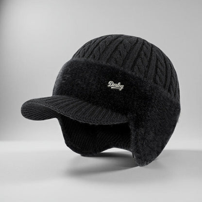 Cozy Crest Knit Trapper Hat with Ear Flaps - Warm Winter Hat with Ear & Neck Coverage, 7 Colors, Unisex Cold Weather