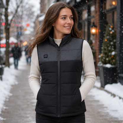Cozy Crest Women's Rechargeable Heated Vest - USB Battery Heated Body Warmer, S to 3XL, Multiple Colors, Winter Outdoor Wear