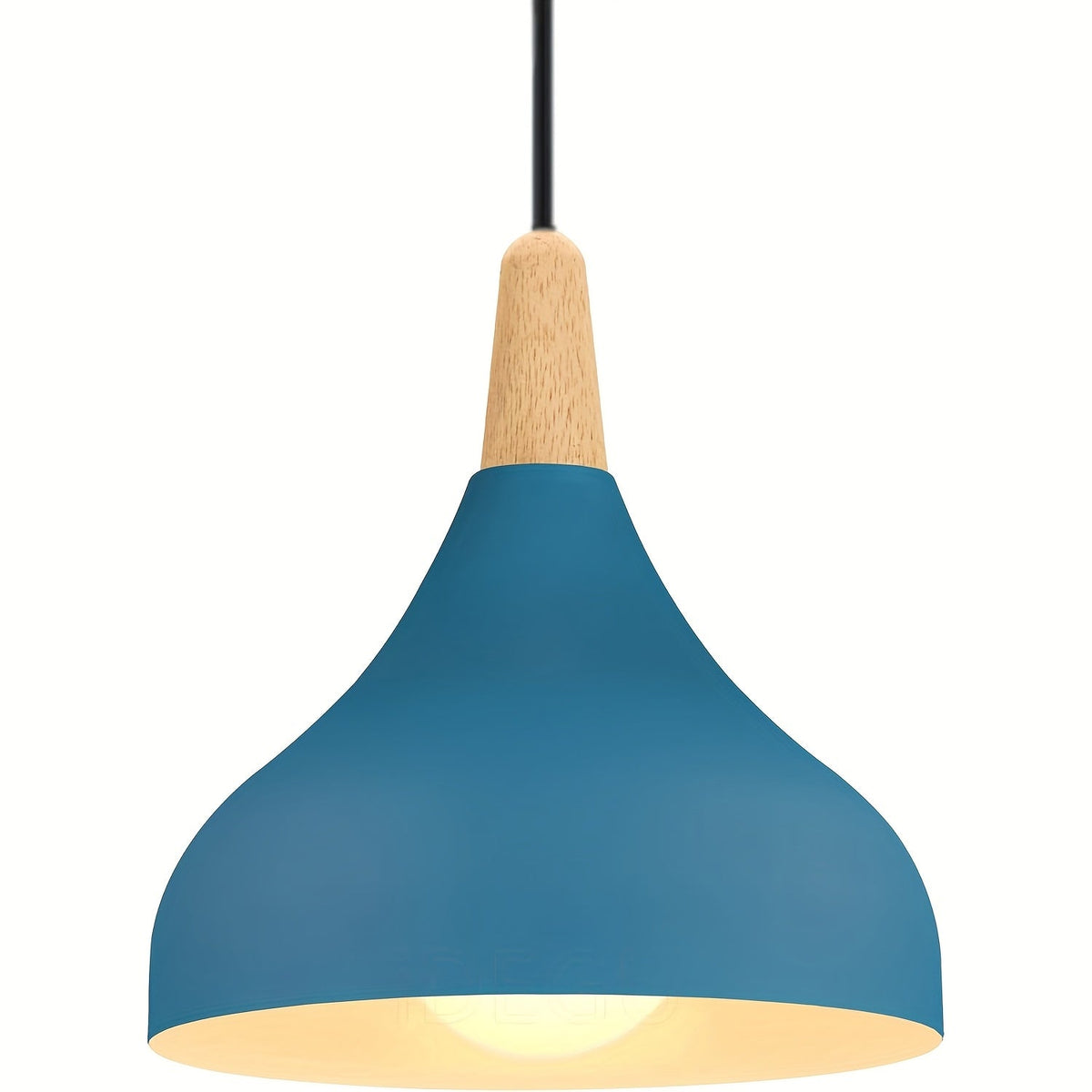 Teardrop Metal & Wood Pendant Light