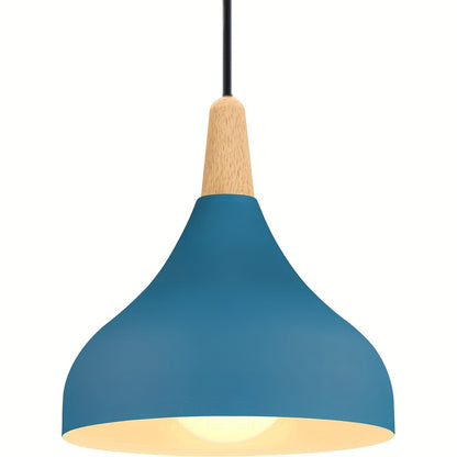 Teardrop Metal & Wood Pendant Light