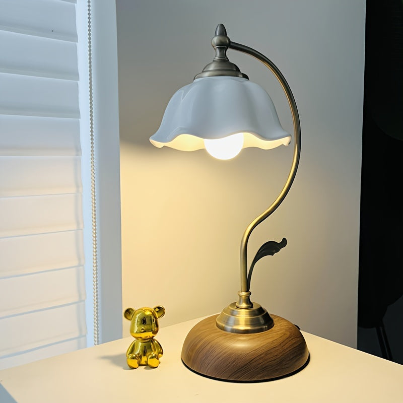 Vintage Brass Goose Neck Table Lamp