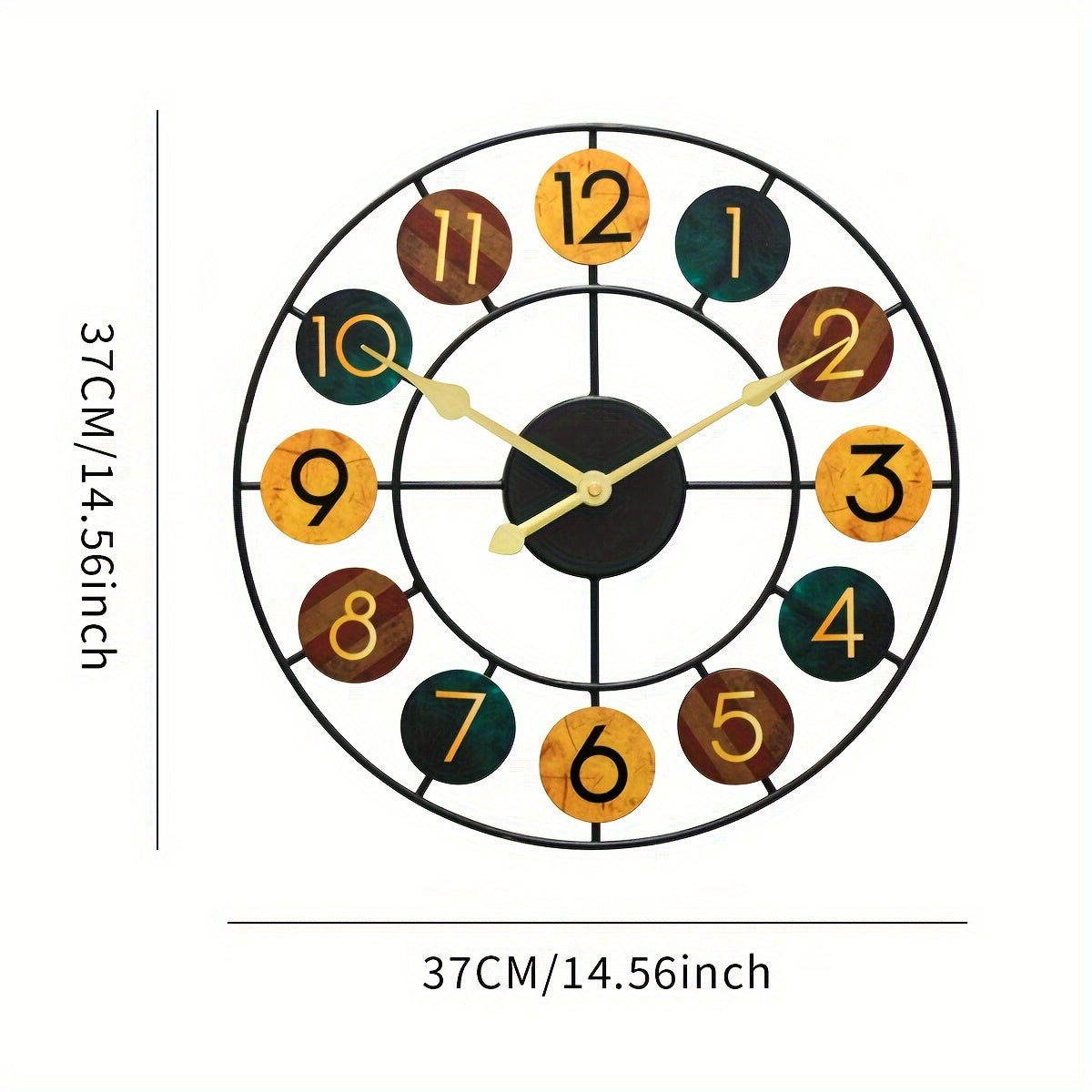 Retro Iron Colorful Wall Clock