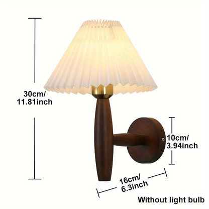 Nordic Wooden Pleated Shade Wall Sconce
