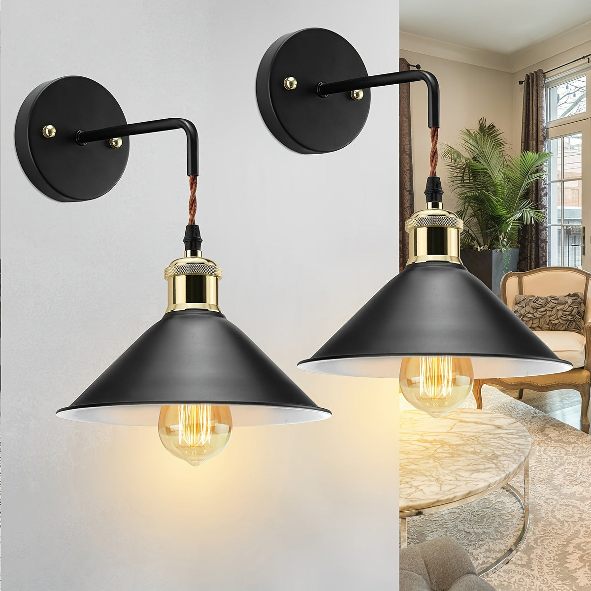Macaron Cone Swing Arm Wall Sconce