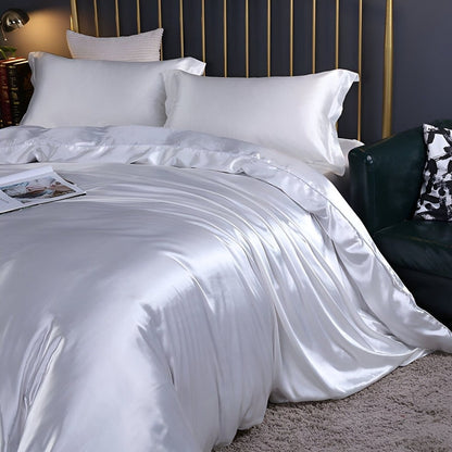 Silk Bedding Set with Duvet Cover