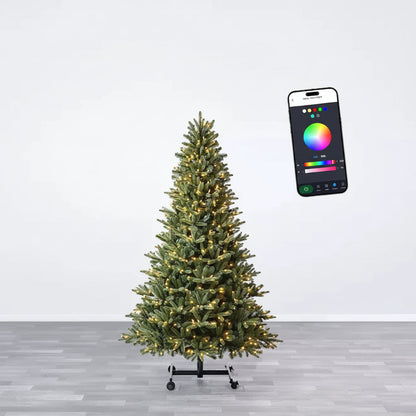 Cozy Crest Pre-Lit Artificial Christmas Tree - 7ft & 9ft Fraser Fir or Snow Flocked, Built-In Lights, Easy Assembly