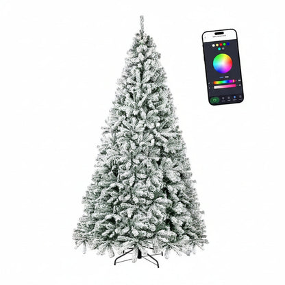 Cozy Crest Pre-Lit Artificial Christmas Tree - 7ft & 9ft Fraser Fir or Snow Flocked, Built-In Lights, Easy Assembly
