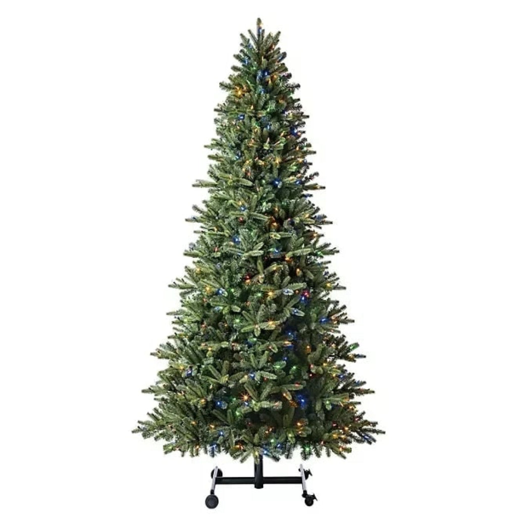 Cozy Crest Pre-Lit Artificial Christmas Tree - 7ft & 9ft Fraser Fir or Snow Flocked, Built-In Lights, Easy Assembly