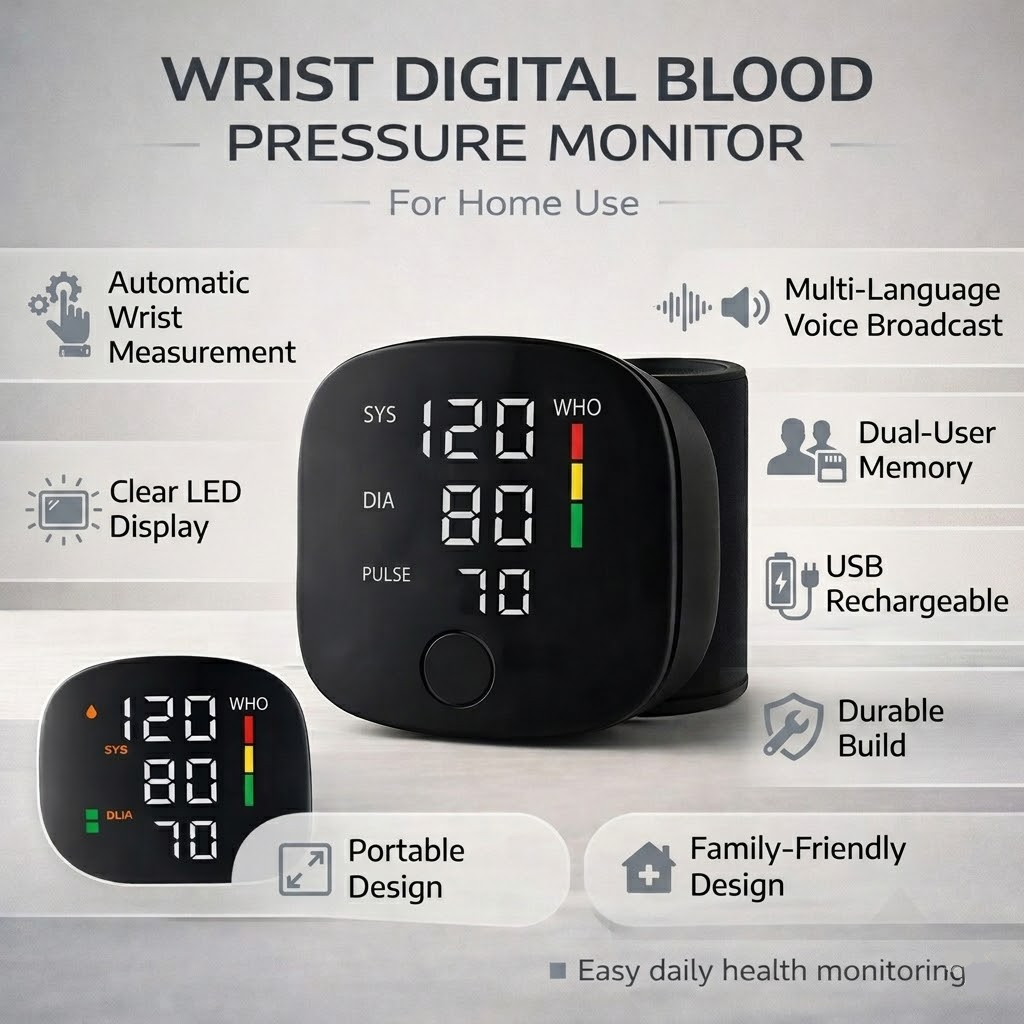 Digital Wrist Blood Pressure Monitor