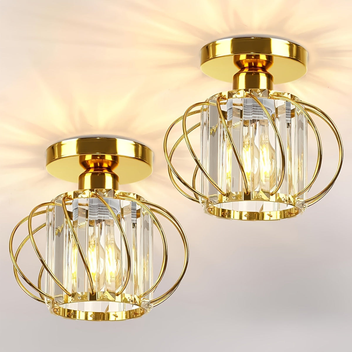 Industrial Cage Semi-Flush Ceiling Light