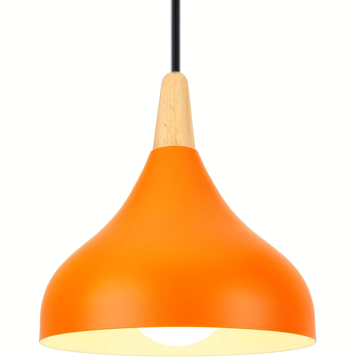 Teardrop Metal & Wood Pendant Light