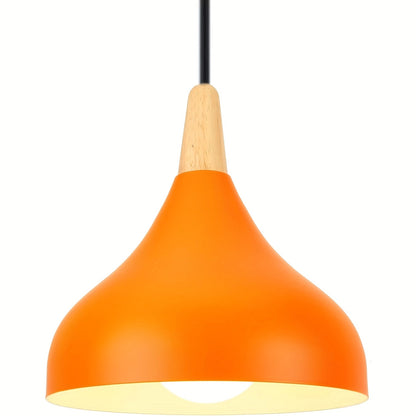 Teardrop Metal & Wood Pendant Light