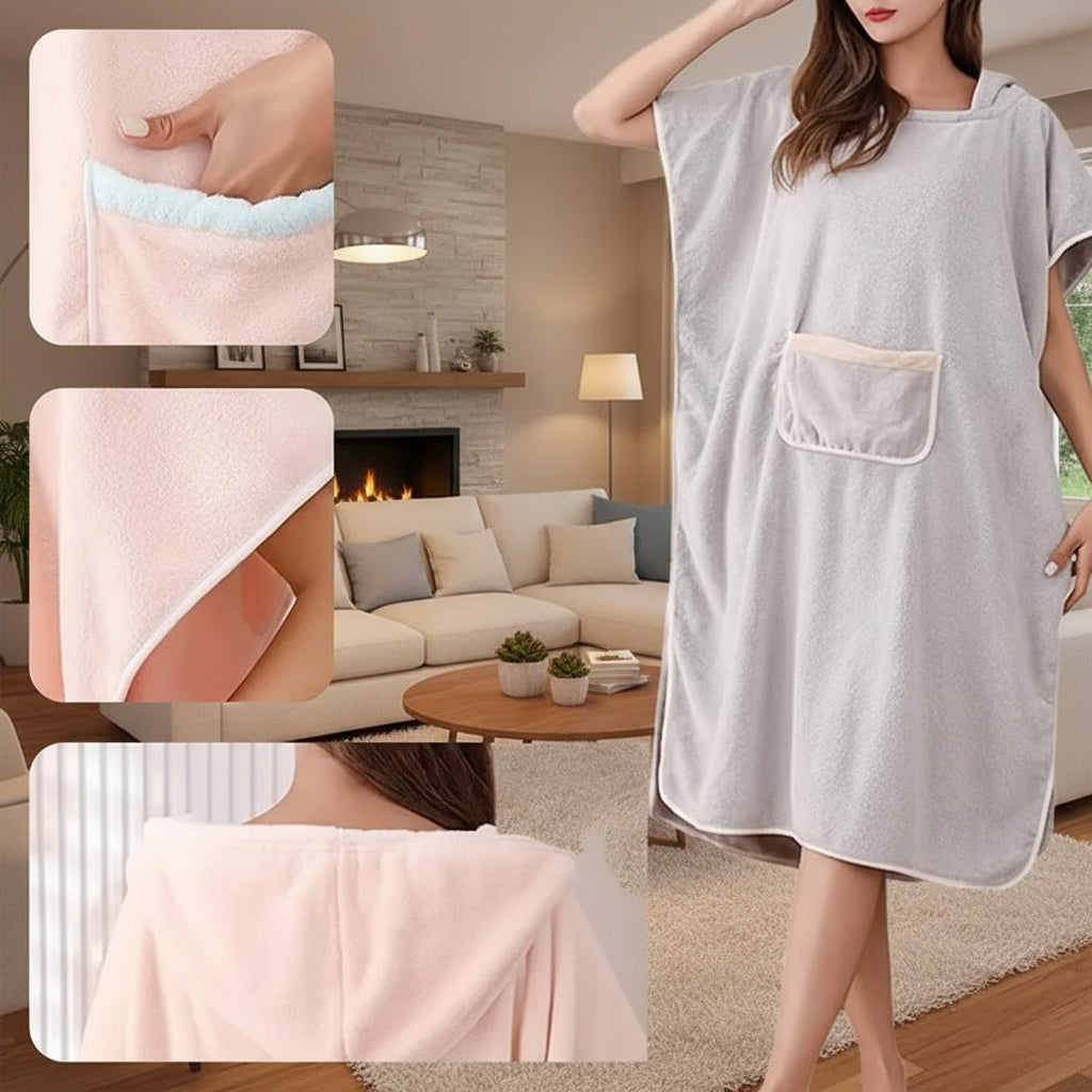 Hooded Poncho Bathrobe