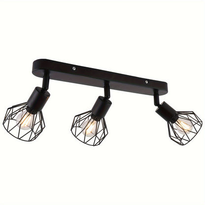Vintage 3-Light Industrial Ceiling Spotlight