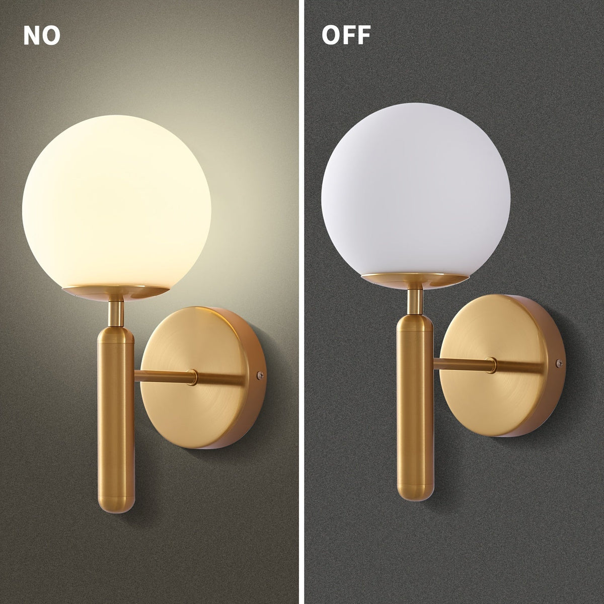 Elegant Glass & Metal Bedroom Wall Sconce