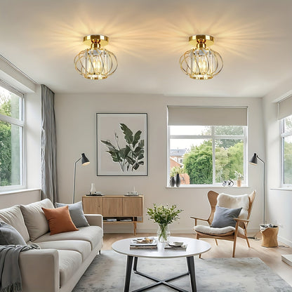 Industrial Cage Semi-Flush Ceiling Light