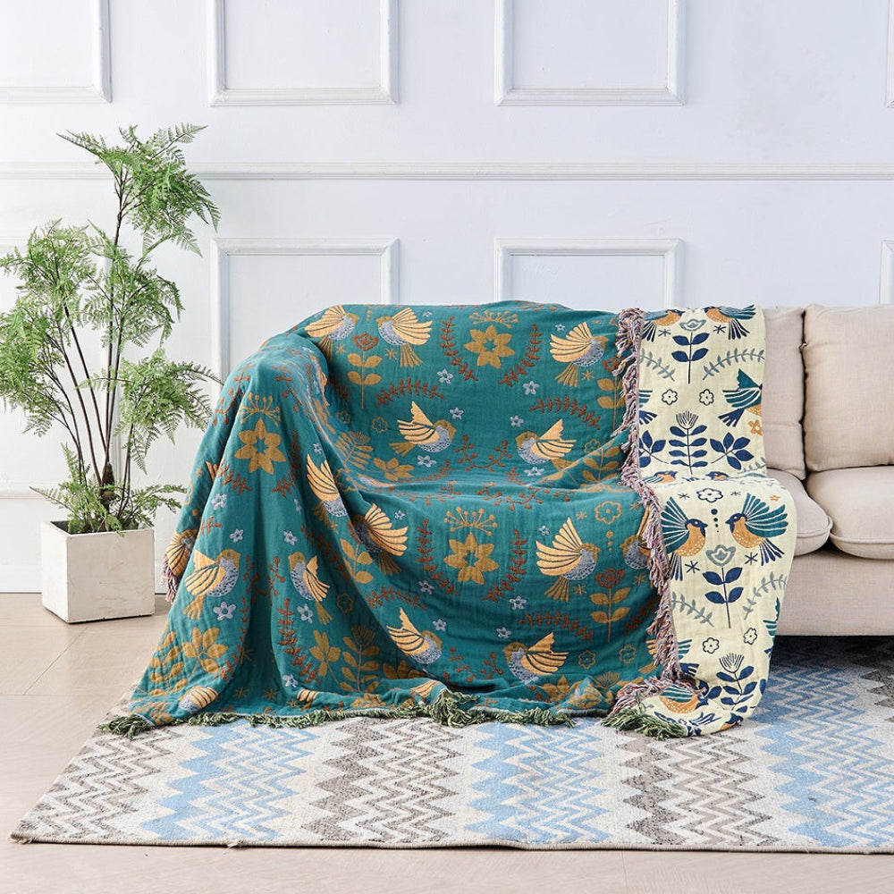Scandinavian Bird Reversible Throw