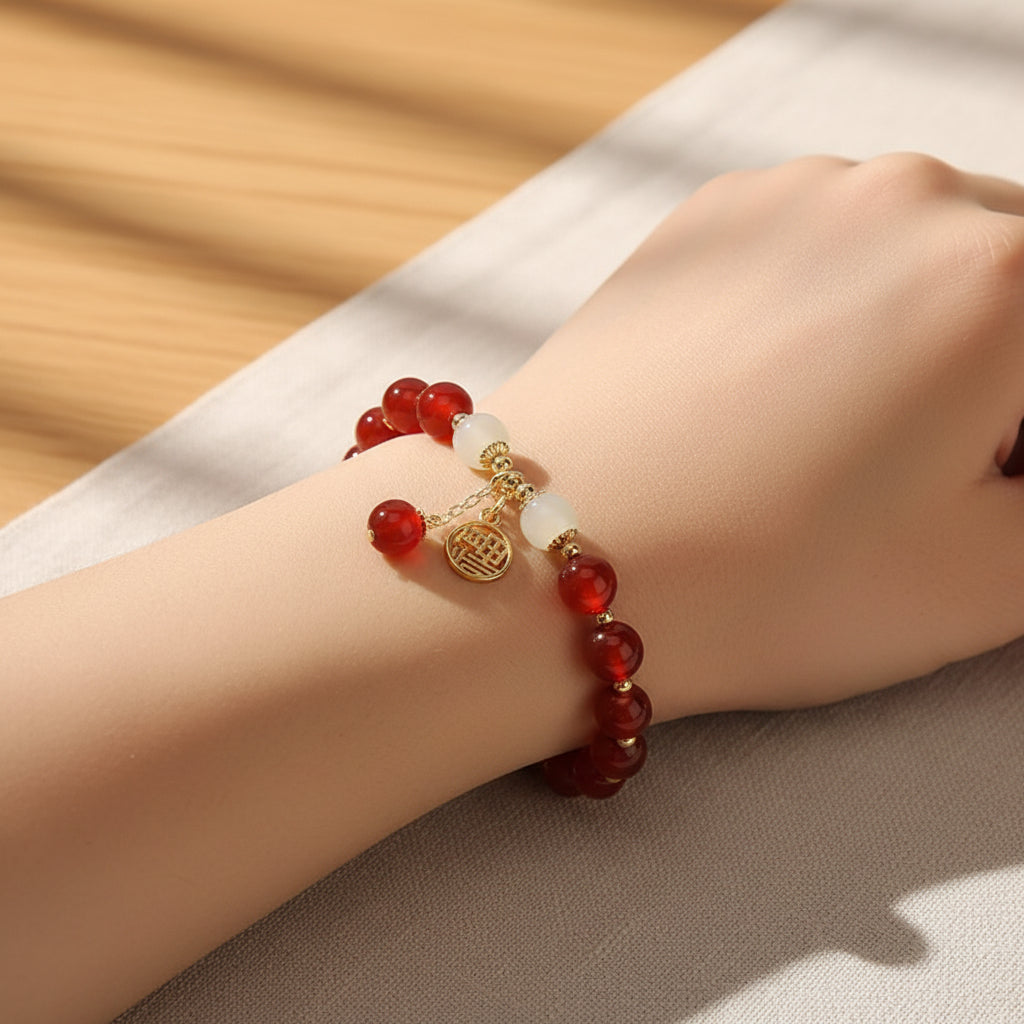 Red Natural Stone Bracelet