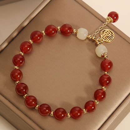 Red Natural Stone Bracelet