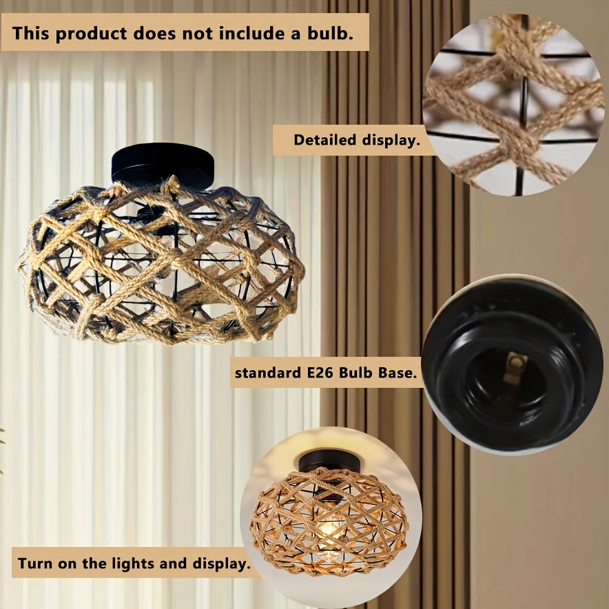 Hemp Rope Bohemian Ceiling Light