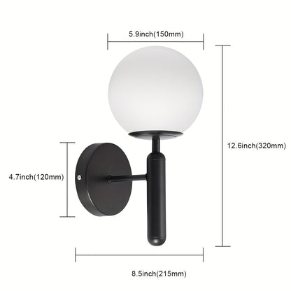 Elegant Glass & Metal Bedroom Wall Sconce