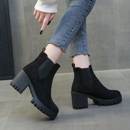 Women's Chunky Heel Chelsea Ankle Boots