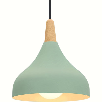 Teardrop Metal & Wood Pendant Light