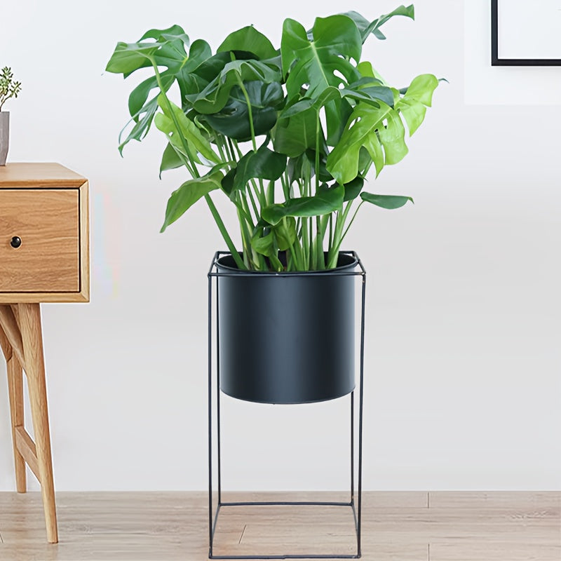 Black Rectangular Metal Plant Stand